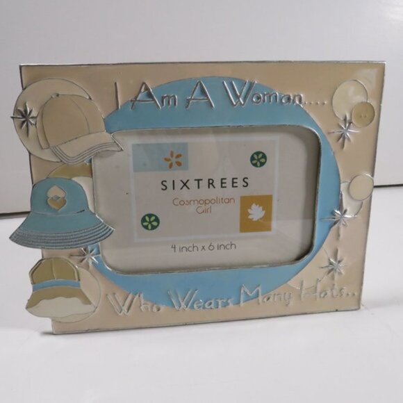 MANY HATS Heavy Metal Sixtrees Enamel on Pewter Picture Frame Woman - Picture 14 of 14